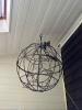 Decorative Hanging Orb Light Fixture, Metal Frame with Vine Accents