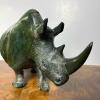 Hand-Carved Stone Rhino Sculpture - 3
