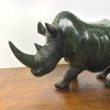 Hand-Carved Stone Rhino Sculpture - 4