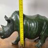 Hand-Carved Stone Rhino Sculpture - 8