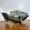 Green Ceramic Fish Sculpture with Hollow Interior - 2