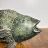 Green Ceramic Fish Sculpture with Hollow Interior - 3