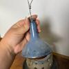Handcrafted Hanging Ceramic Bird Feeder with Blue & Beige Glaze - 2