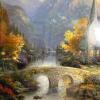 Thomas Kinkade Mountain Chapel Framed Gallery Proof Canvas Print, 43"x51" - 7