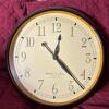 24" Papillon Di Jardin Quartz Wall Clock with Brown Wood Frame