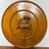 Hand-Carved Wooden Wall Plaque with Buffalo Rider Folk Art