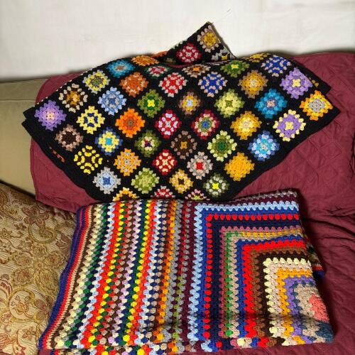 Handmade Multicolor Crochet Afghan Blankets