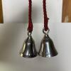 Brass Handbell with Leather Strap & Dual Bells on Red Cord - 2