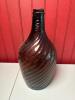 Duraglas Swirl-Pattern Amber Glass Liquor Bottle