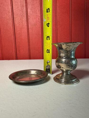Frank Whiting Sterling Silver Bud Vase & Small Dish Set