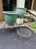 Three-Tier Metal Plant Stand with Ceramic Pots