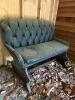 Antique Tufted Carriage or Railway Bench Seat