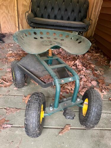 Rolling Garden Tractor Seat Cart