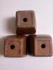 Square Ceramic Planter Set of 3 Pots with Matching Tray, in Brown Glaze - 4