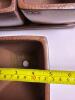 Square Ceramic Planter Set of 3 Pots with Matching Tray, in Brown Glaze - 10
