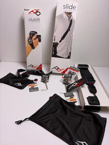 Peak Design Slide Camera Sling Strap & 2 Clutch Hand Straps, Anchors, Plates, Bags, Black