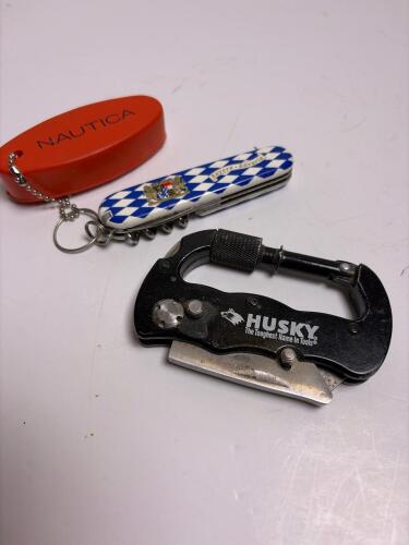 Husky Folding Utility Knife Multi-Tool & Bayern Bavaria Swiss Army Knife w/ Nautica Float