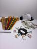 Toysmith Classic Pick-Up Sticks 41pc Wood Set & Double Nine Dominoes 55 Tiles With Bag & Hub