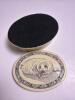 Resin Oval Seal Pup Trinket Box with Felt Base, Lid Art, Off-White - 3