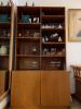 Tall Wood Bookcase Hutch Cabinet, 75"x39"x17", 2-Door Cupboard, 6 Shelves (Contents not Included)