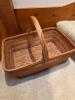 Set of 3 Handmade Woven Baskets: 2 Round, 1 Rectangular with Handles - 2