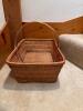 Set of 3 Handmade Woven Baskets: 2 Round, 1 Rectangular with Handles - 3