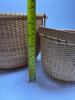 Set of 3 Handmade Woven Baskets: 2 Round, 1 Rectangular with Handles - 17