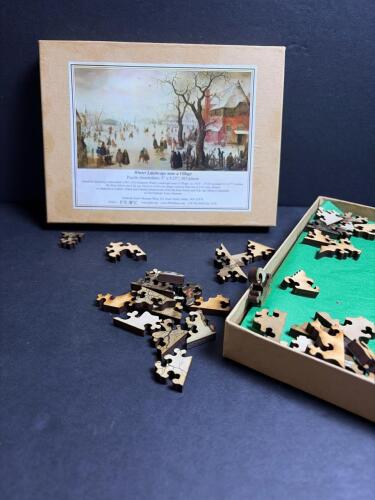 Peabody Essex Museum 2011 Wooden Puzzle, "Winter Landscape near a Village," 105 Pieces