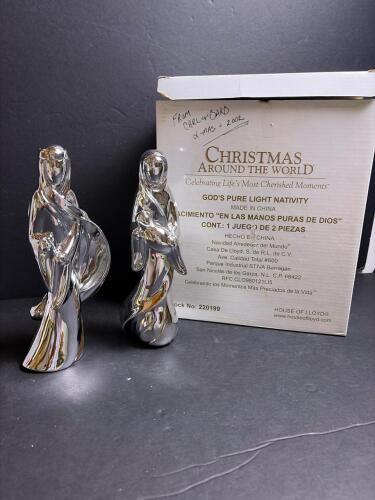House of Lloyd "God's Pure Light Nativity" Set, 2-Piece Silver Finish, Original Box