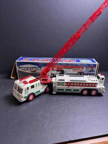2000 Hess Fire Truck Toy with Detachable Ladders in original box.