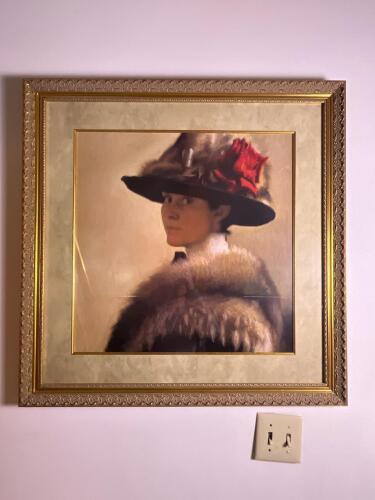 32"x32" Ornate Gold Framed Art Print of Portrait of Woman