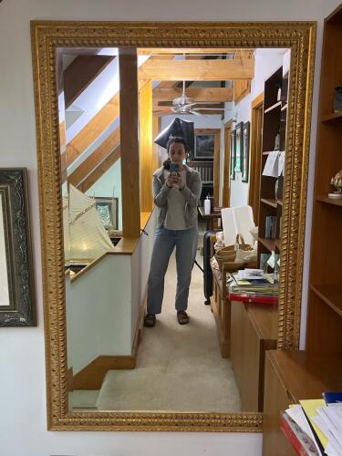 42"W x 67"H Very Large and Heavy Gold Tone Ornate Baroque Wall Mirror