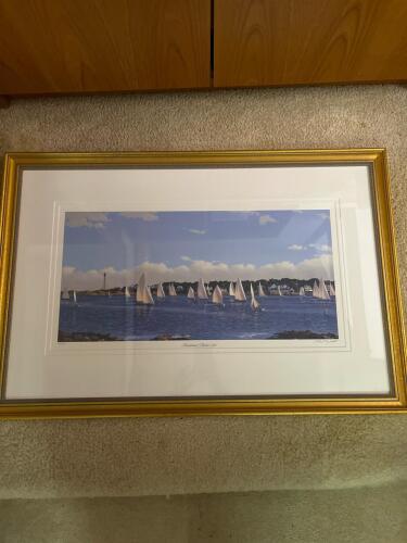 33.5"x22.5" Framed Print "Marblehead Harbor Sale" by Garrett A. Cook Signed Limited Edition 138/750
