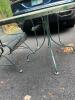Oval Glass Top Wrought Iron Patio Table with 3 Mesh Chairs - 2
