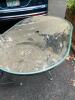 Oval Glass Top Wrought Iron Patio Table with 3 Mesh Chairs - 3