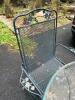 Oval Glass Top Wrought Iron Patio Table with 3 Mesh Chairs - 6