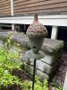 J.A. Mayer Acorn-Shaped Ceramic Garden Sculpture with Metal Stake