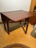 Solid Wood Drop-Leaf Dining Table with Turned Legs for Restoration