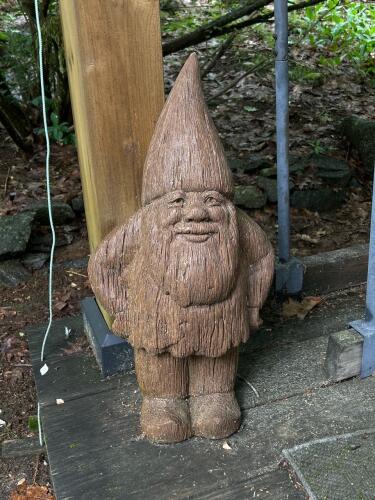 Tall Wooden Garden Gnome Statue, Classic Whimsical Style