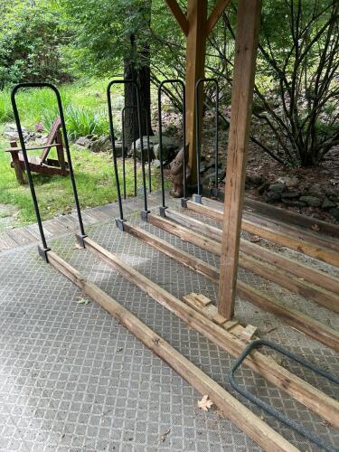Firewood Rack Bracket Set with 11 Metal Brackets and 8 Wood Rails