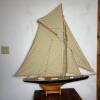 Large Wooden Sailboat Model with Stand - 5