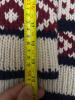 Hand-Knit Nordic Style Wool Sweater, Maroon/Cream/Navy, Size Approx. Large - 11