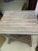 Folding Wooden Slat Side Table - 2