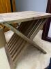 Folding Wooden Slat Side Table - 3