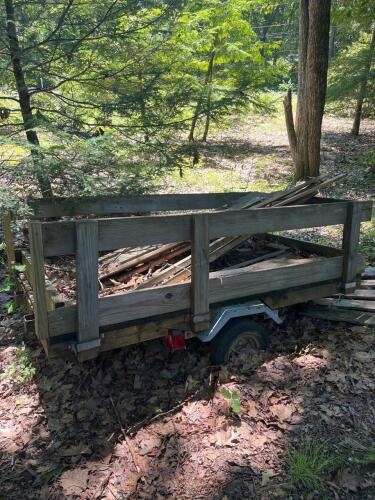 Small Utility Trailer, 4x7, Wood Deck, Needs Repair