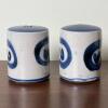Briglin Pottery England Blue Swirl Ceramic Salt & Pepper Shaker Set - 2
