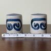 Briglin Pottery England Blue Swirl Ceramic Salt & Pepper Shaker Set - 6