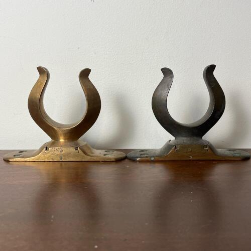 Pair Of Vintage Brass Oar Locks With "D" and "C" Markings