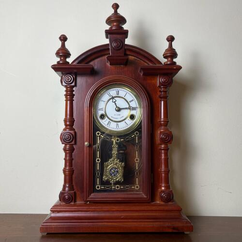 Mechanical Mantel Clock, 31-Day Wind-Up With Ornate Pendulum