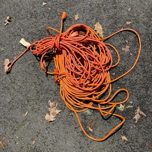 Pair of Orange Outdoor Extension Cords